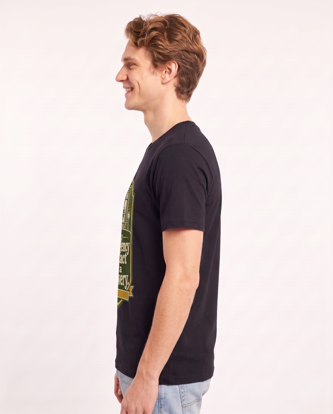 Funny Beer Men's Black T-Shirt - My emergency contact is a brewery. product image 2