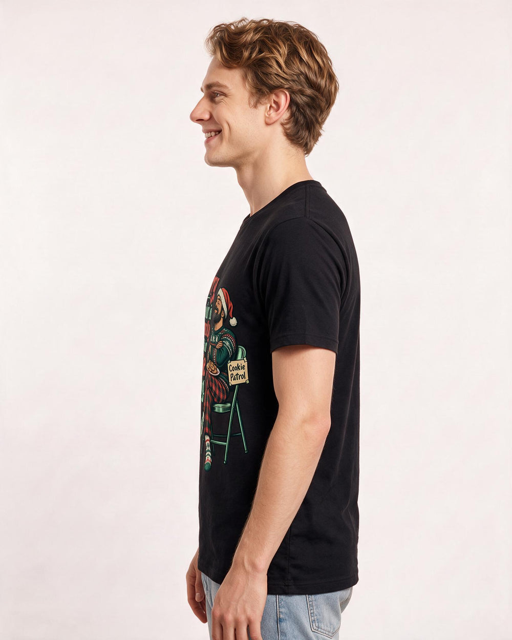 Christmas Black T-Shirt for Men – Holiday Theme Graphic Tee product image 2