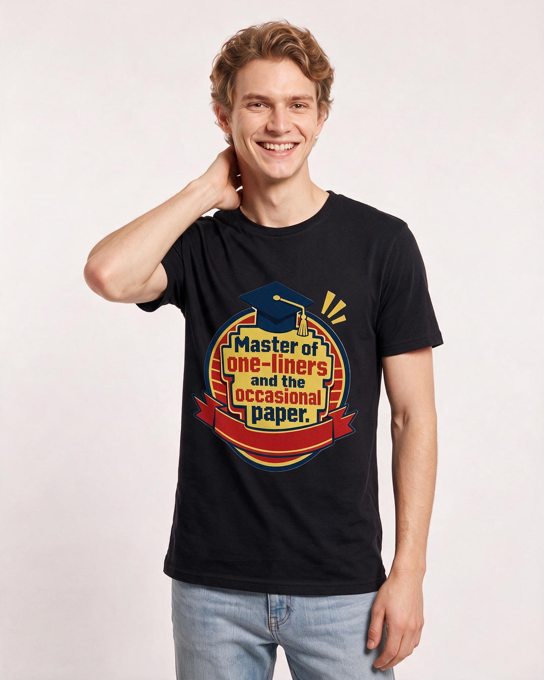 Graduation Gift Men's Black T-Shirt - Master of one-liners and the product image 3