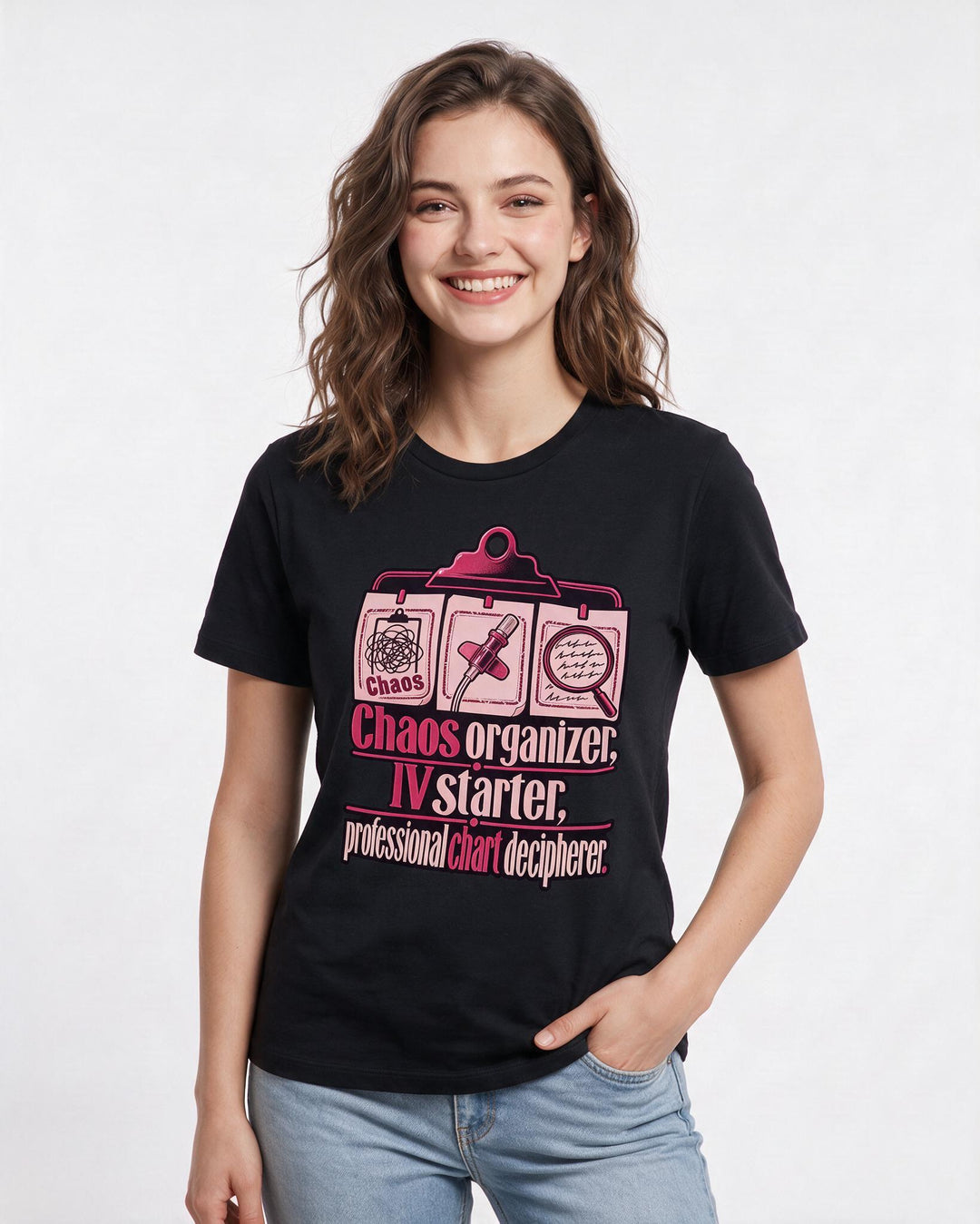 Nurse Black T-Shirt for Women – Nursing Life Graphic Tee product image 1
