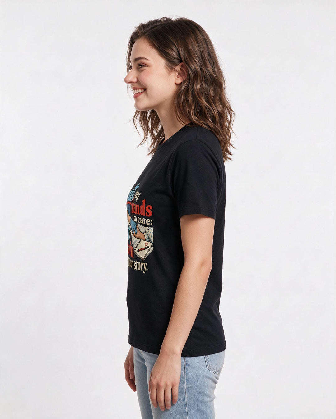 Nurse Black T-Shirt for Women – Nursing Life Graphic Tee product image 2