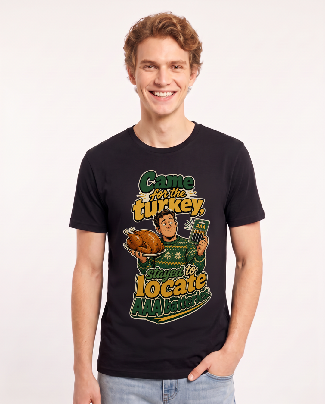 Christmas Black T-Shirt for Men – Holiday Theme Graphic Tee product image 3
