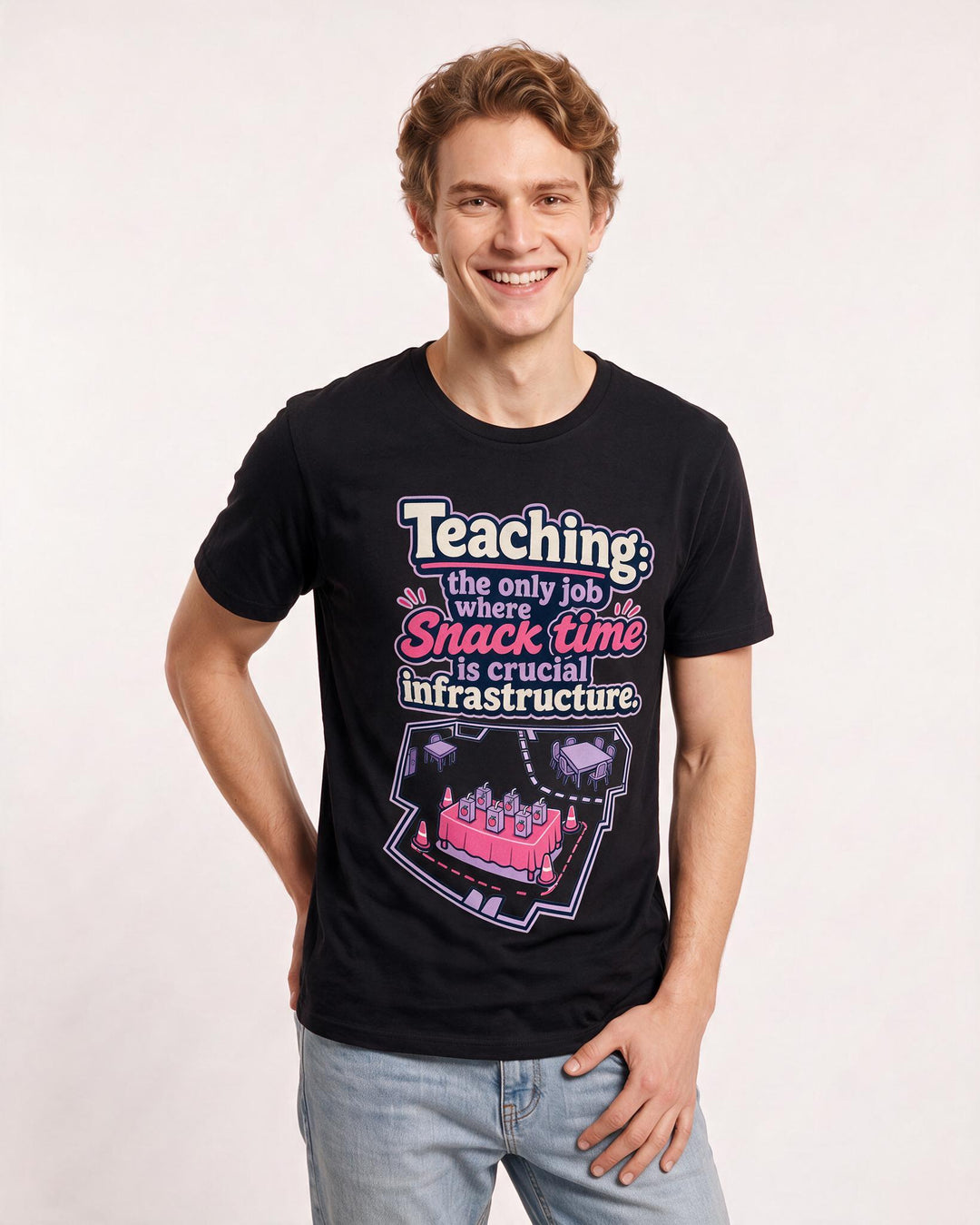 Teacher Black T-Shirt for Men – Everyday Expression Graphic Tee product image 3