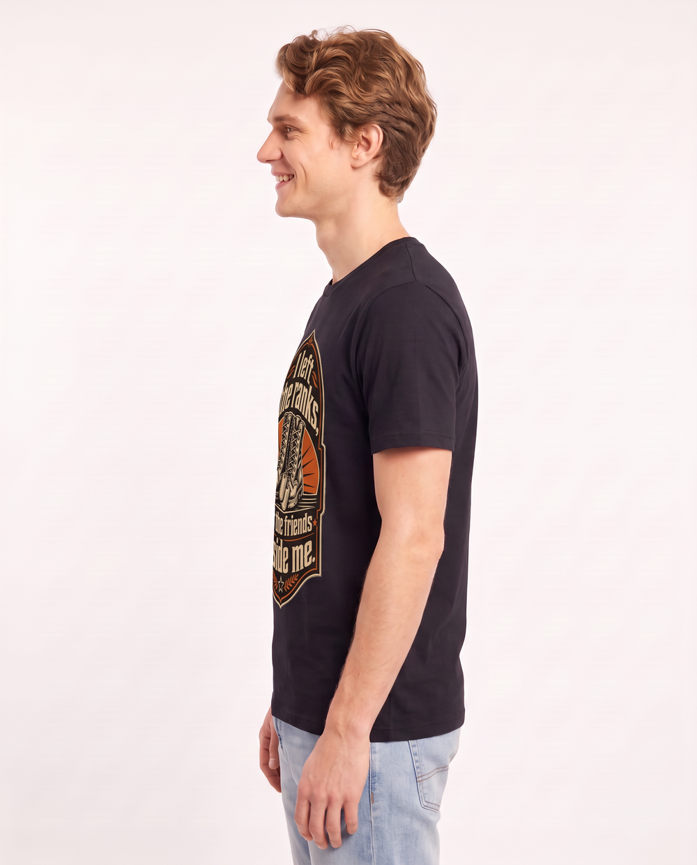 I left the ranks, not the friends beside me. - Men's Black T-Shirt product image 3