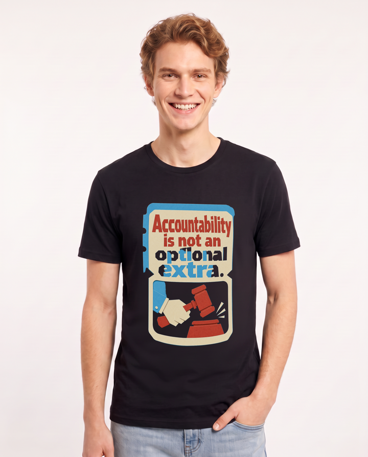 Graphic Men's Black T-Shirt - Accountability is not an optional extra. product image 1