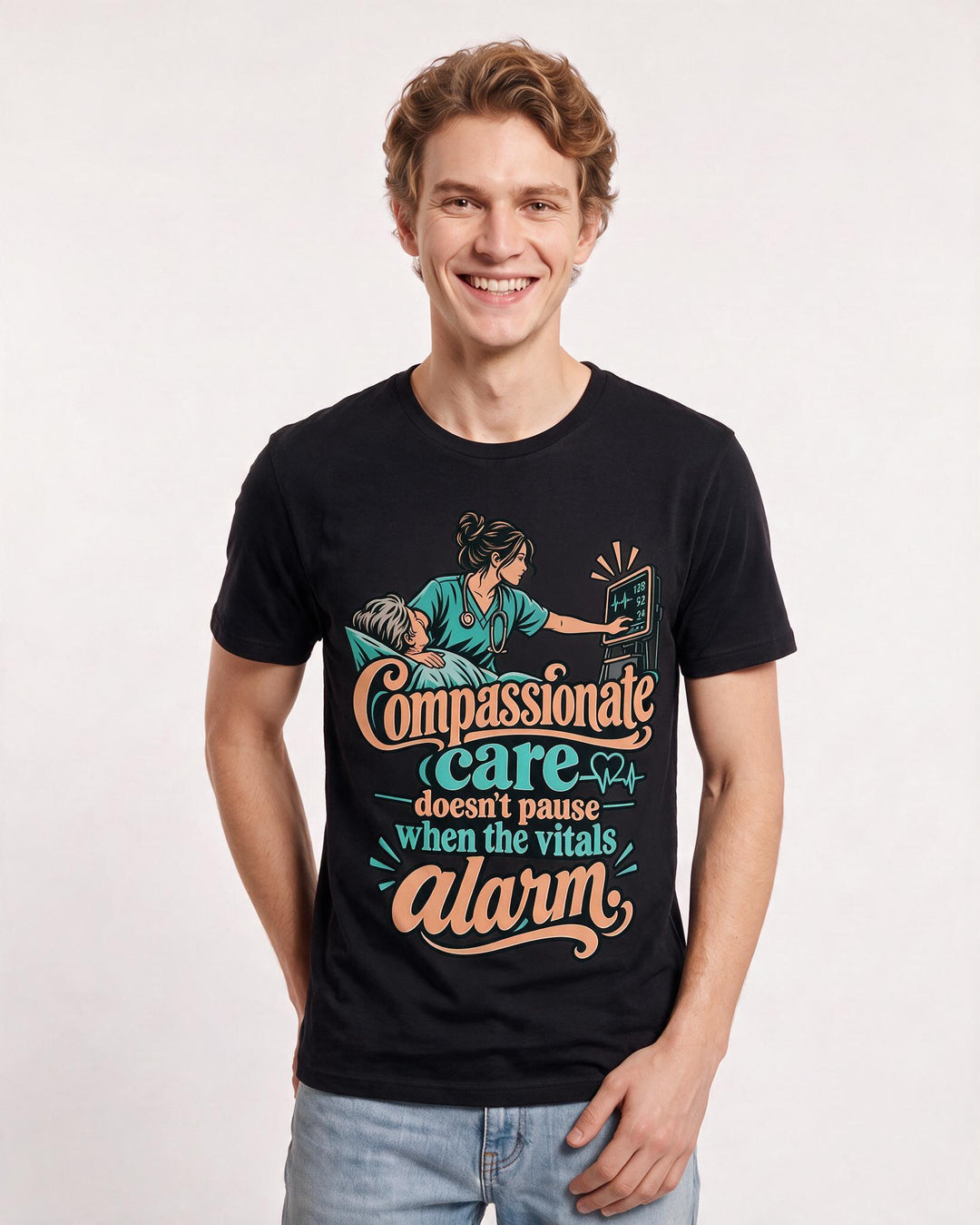Nurse Black T-Shirt for Men – Nursing Life Graphic Tee product image 1
