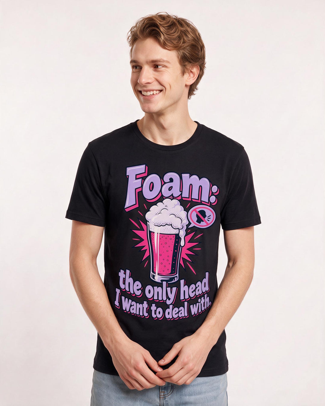 Beer Black T-Shirt for Men – Everyday Expression Graphic Tee product image 1