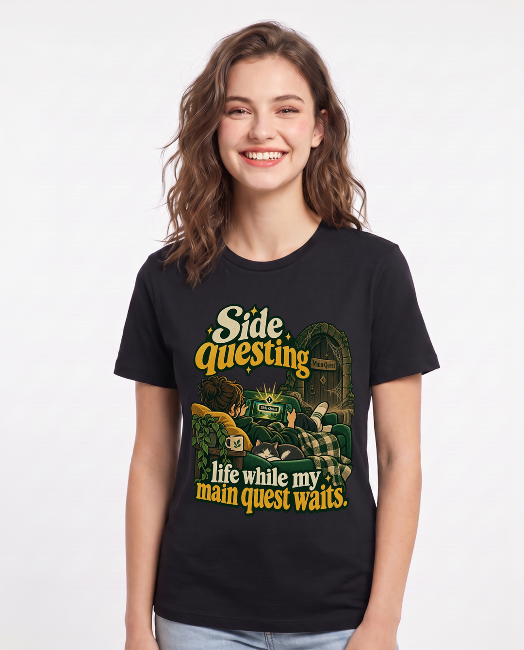 Gaming Black T-Shirt for Women – Game Night Graphic Tee product image 3