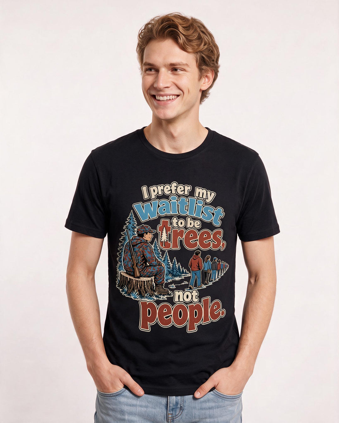 Hunting Black T-Shirt for Men – Everyday Expression Graphic Tee product image 1