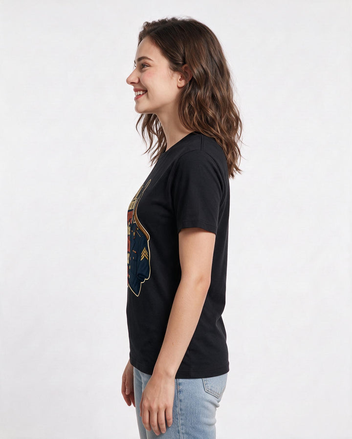 Veteran Black T-Shirt for Women – Everyday Expression Graphic Tee product image 2
