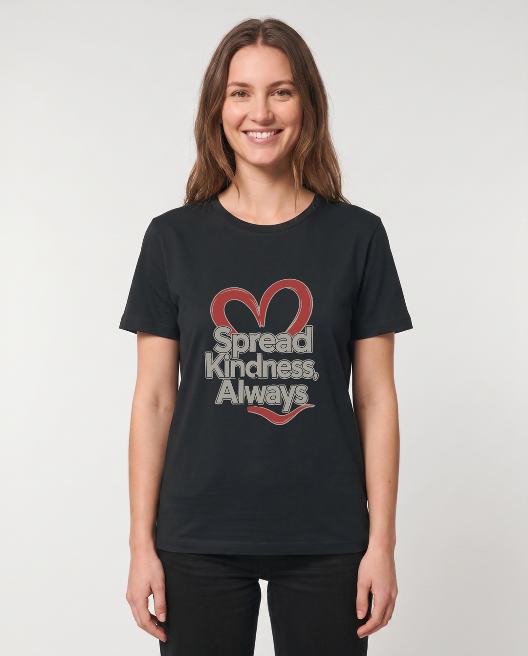 Spread Kindness, Always Black T-Shirt mockup 1