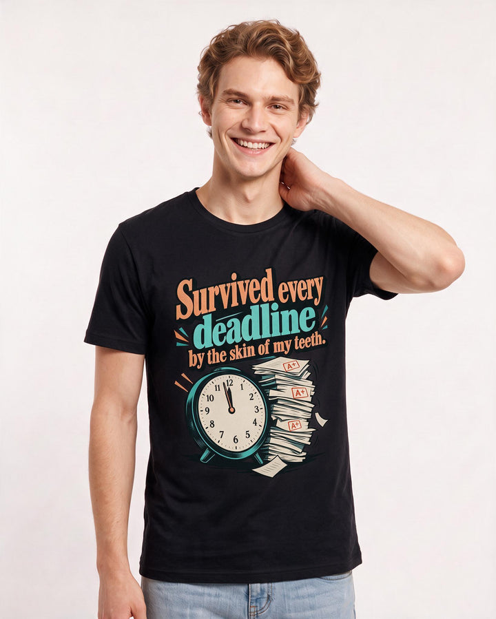 Graduation Black T-Shirt for Men – Everyday Expression Graphic Tee product image 1