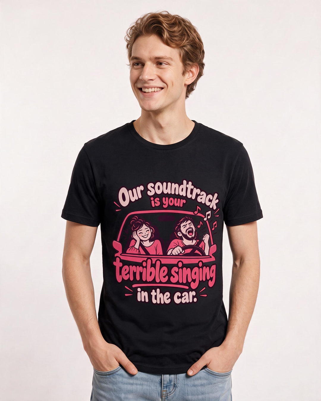 Couples Black T-Shirt for Men – Everyday Expression Graphic Tee product image 1