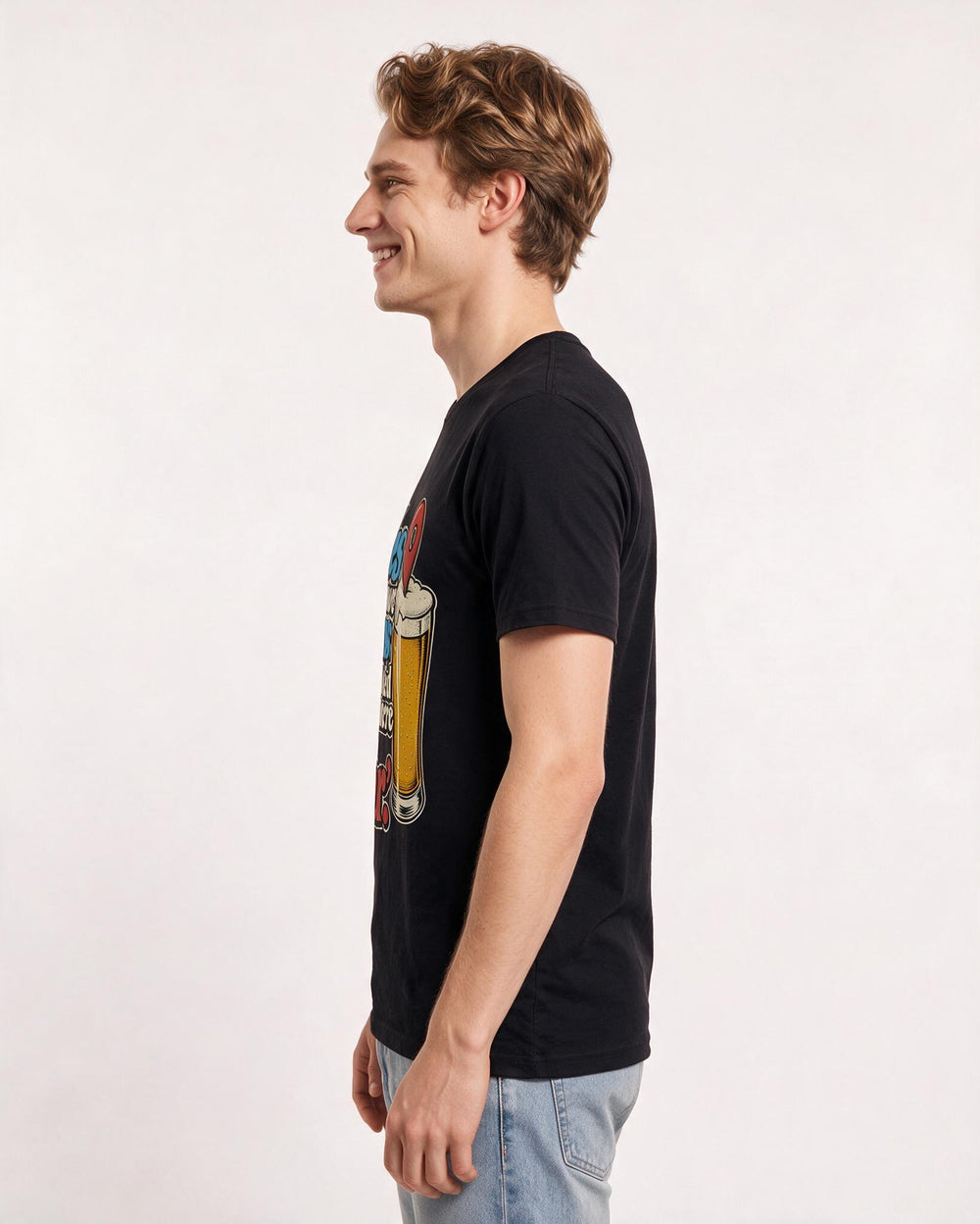 Beer Black T-Shirt for Men – Everyday Expression Graphic Tee product image 2