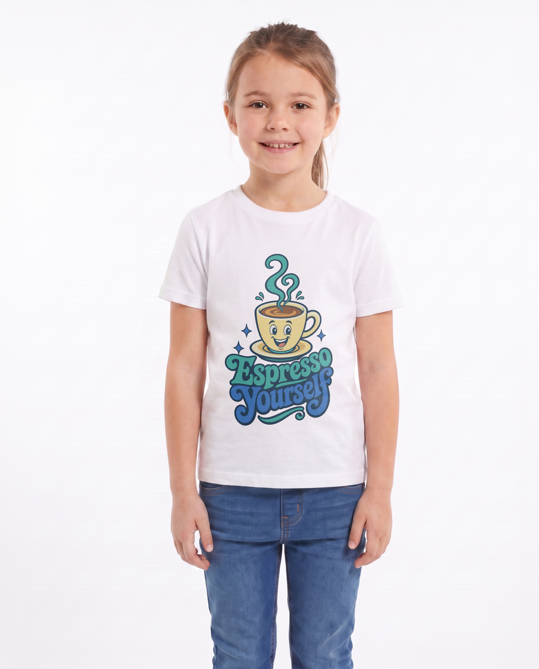 Espresso Yourself White T-Shirt mockup 1