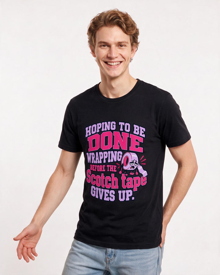 Christmas Black T-Shirt for Men – Holiday Theme Graphic Tee product image 1
