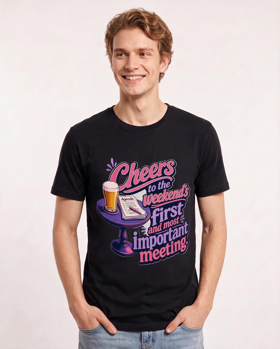 Beer Black T-Shirt for Men – Everyday Expression Graphic Tee product image 1