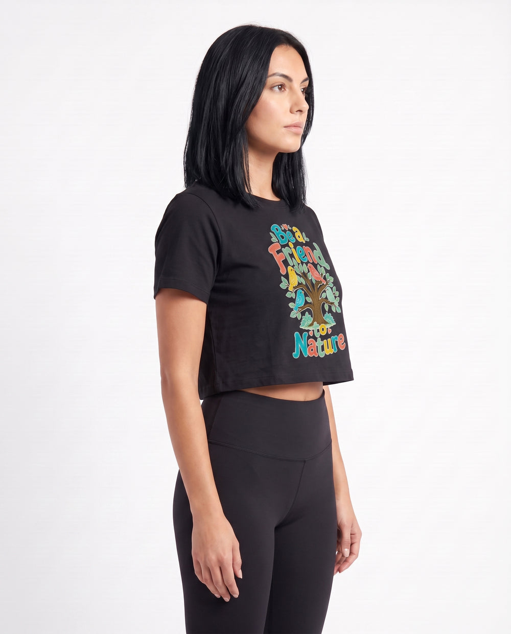Be A Friend To Nature Crop Top mockup 2