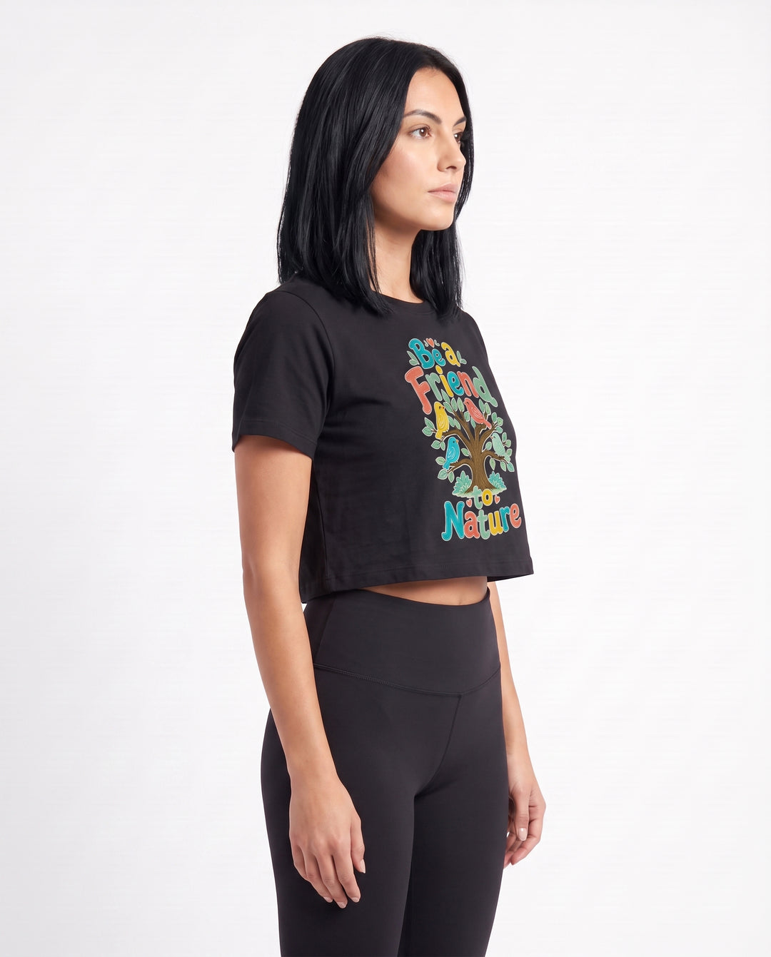 Be A Friend To Nature Crop Top mockup 2
