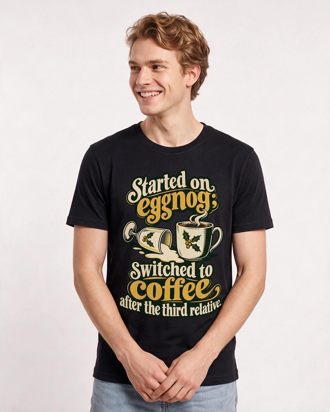 Christmas Black T-Shirt for Men – Holiday Theme Graphic Tee product image 1
