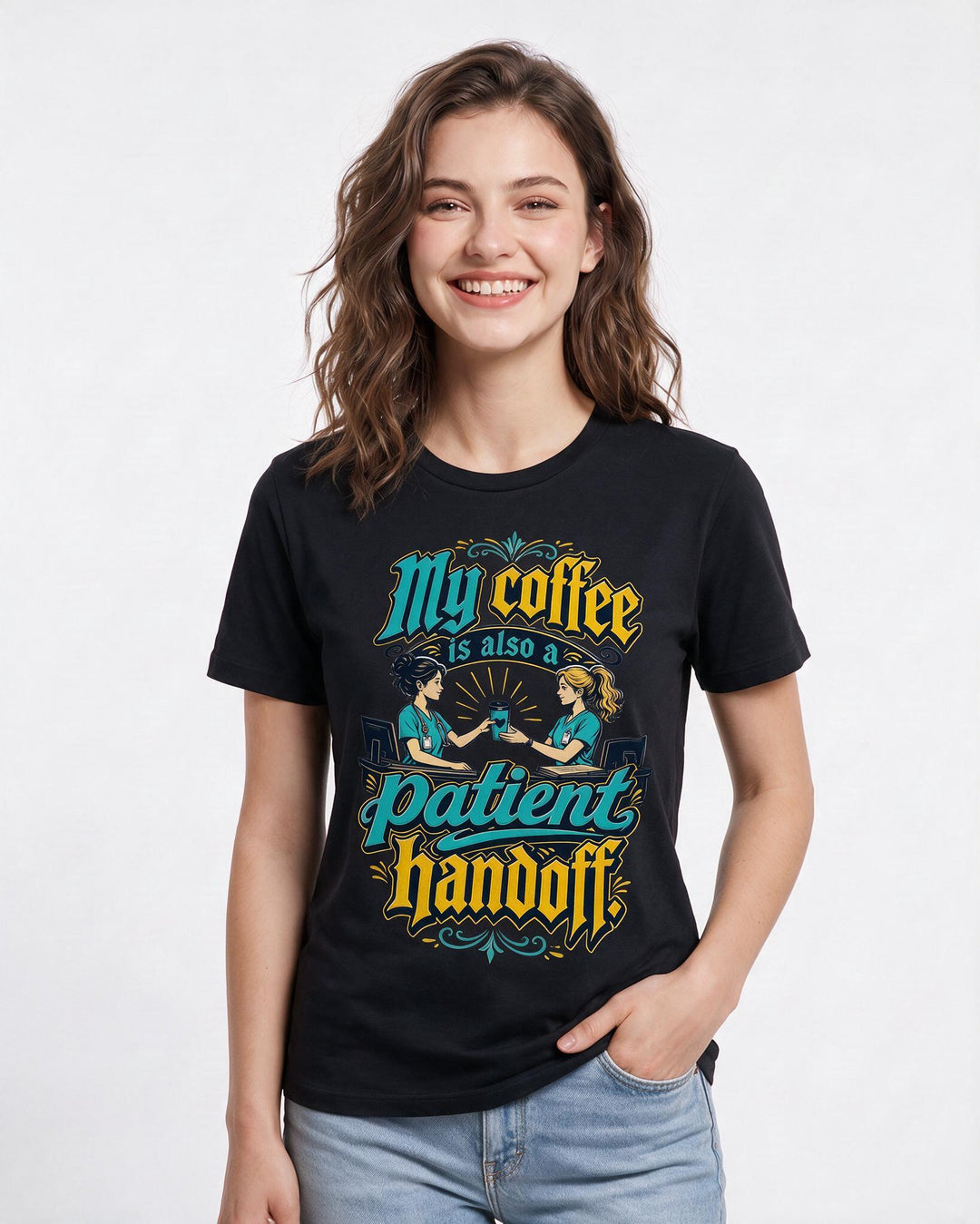 Nurse Black T-Shirt for Women – Nursing Life Graphic Tee product image 1