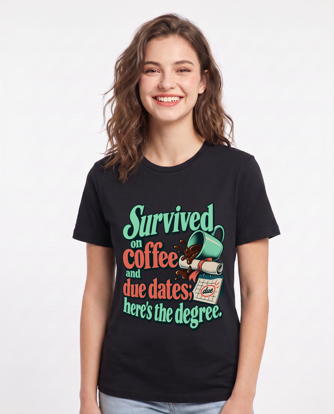 Graduation Black T-Shirt for Women – Everyday Expression Graphic Tee product image 3