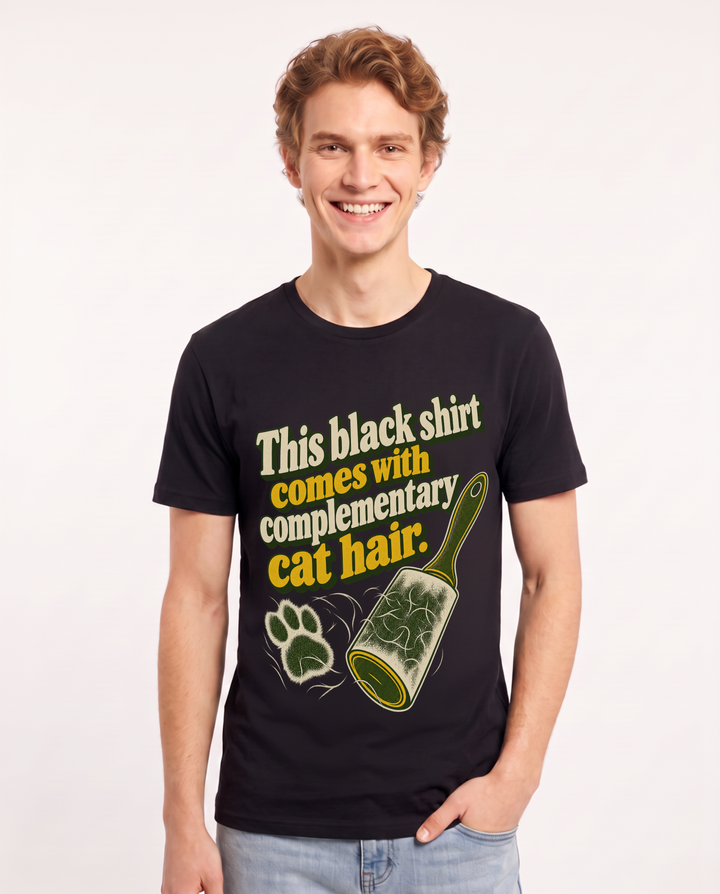 Cat Lover Black T-Shirt for Men – Everyday Expression Graphic Tee product image 3
