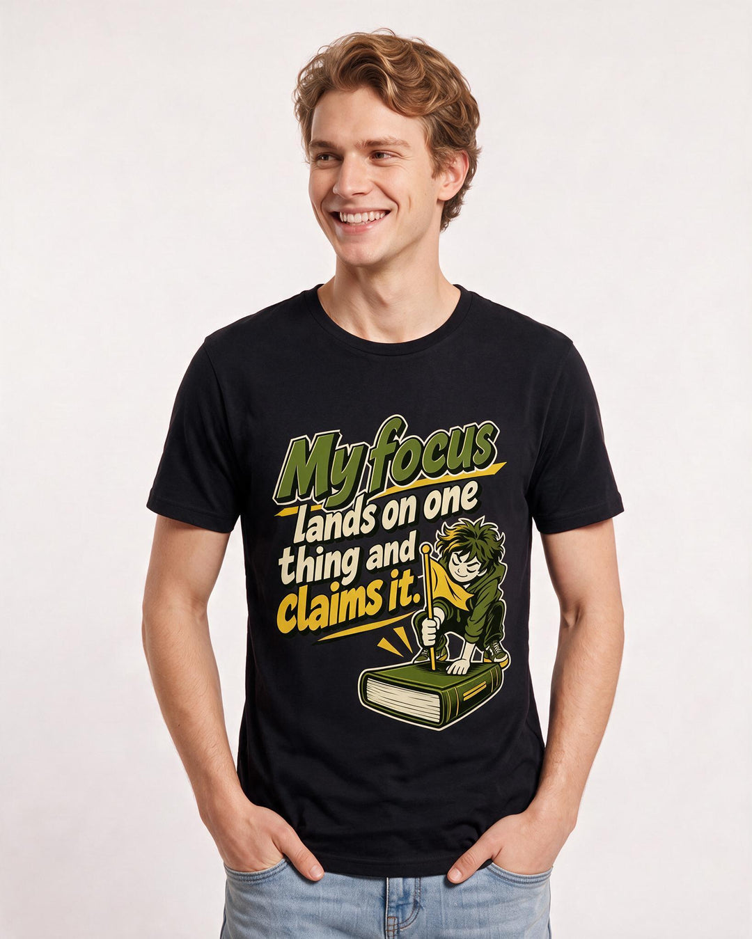 Neurodiversity Black T-Shirt for Men – Everyday Expression Graphic Tee product image 1