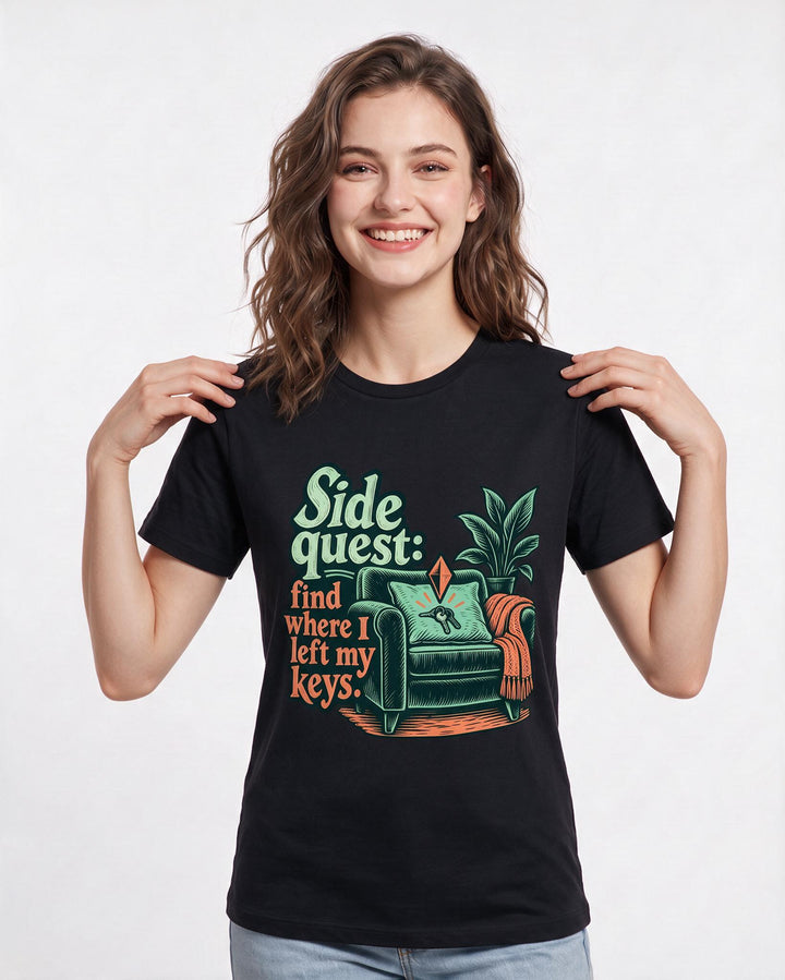 Gaming Black T-Shirt for Women – Game Night Graphic Tee product image 1