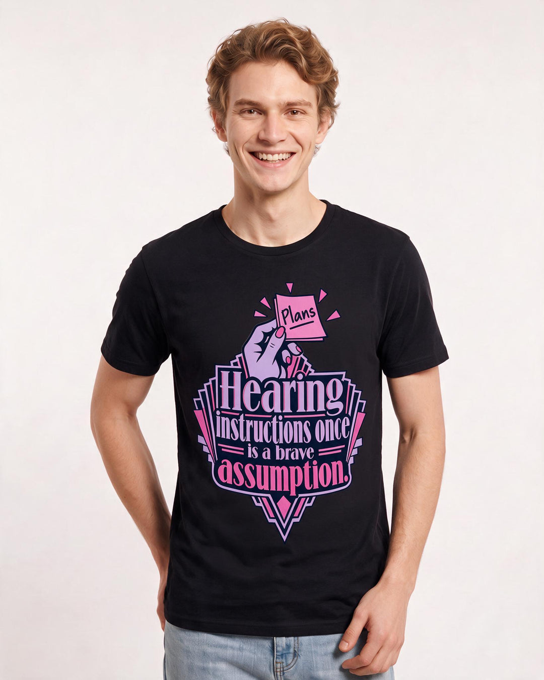 Neurodiversity Black T-Shirt for Men – Everyday Expression Graphic Tee product image 1