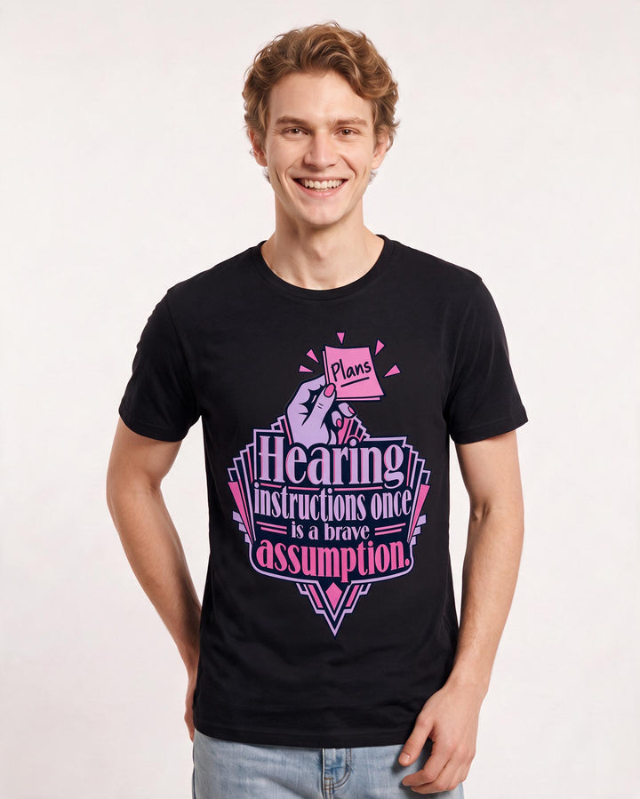 Neurodiversity Black T-Shirt for Men – Everyday Expression Graphic Tee product image 1