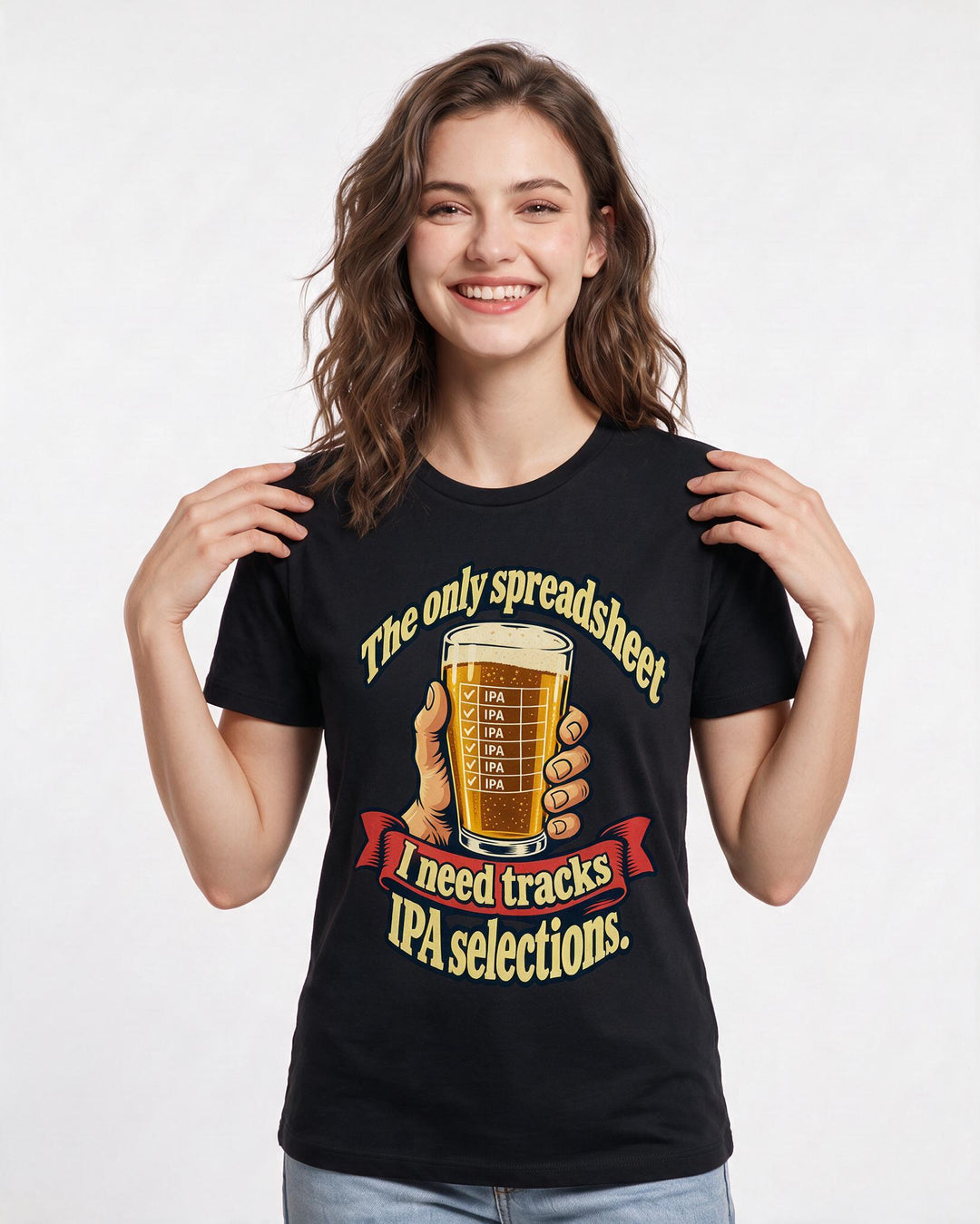 Beer Black T-Shirt for Women – Everyday Expression Graphic Tee product image 1
