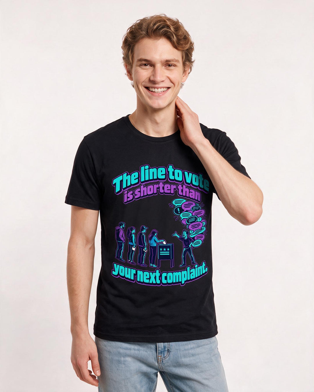 Political Statement Black T-Shirt for Men – Everyday Expression Graphic Tee product image 1
