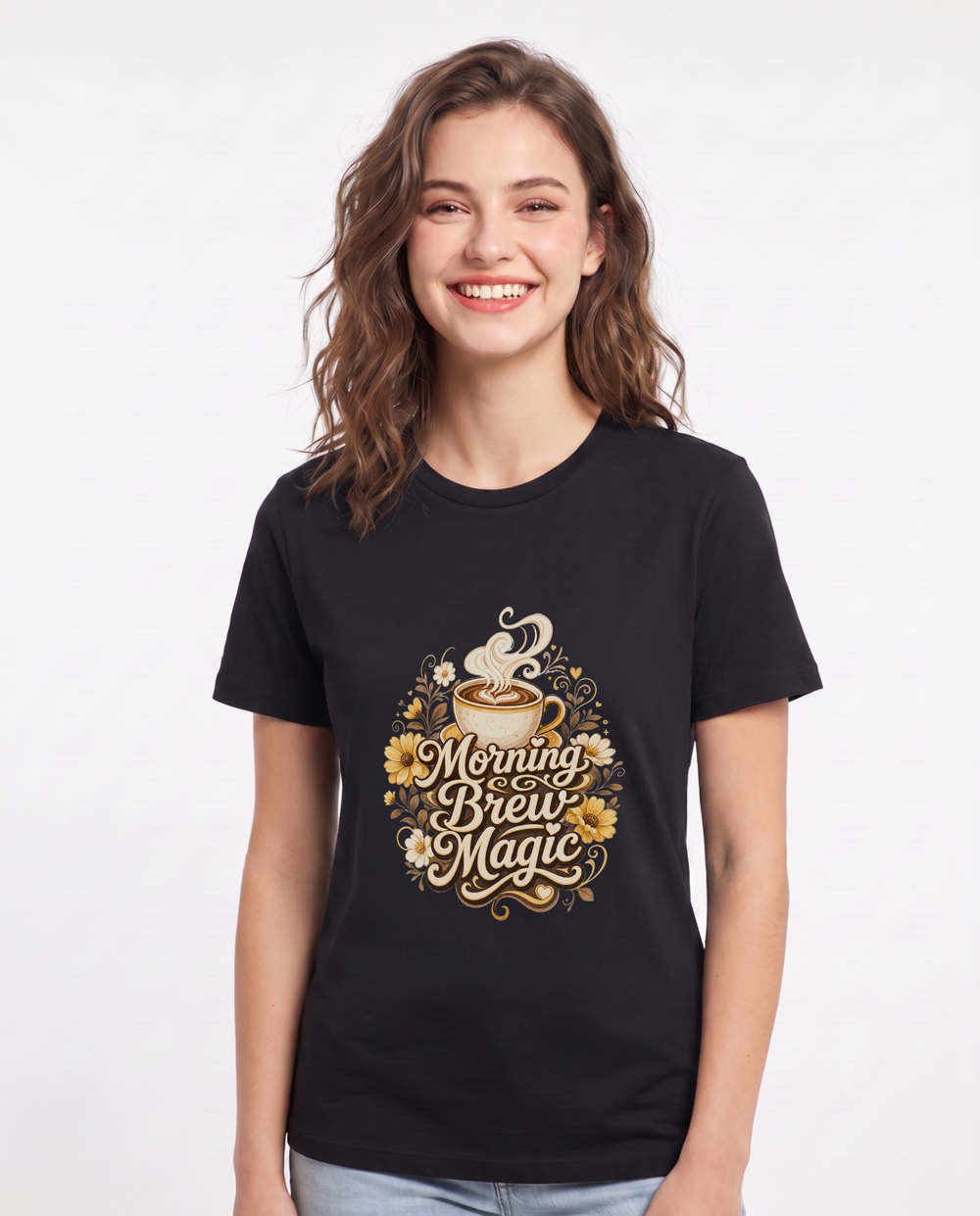 Morning Brew Magic Women's Black T-Shirt product image 2