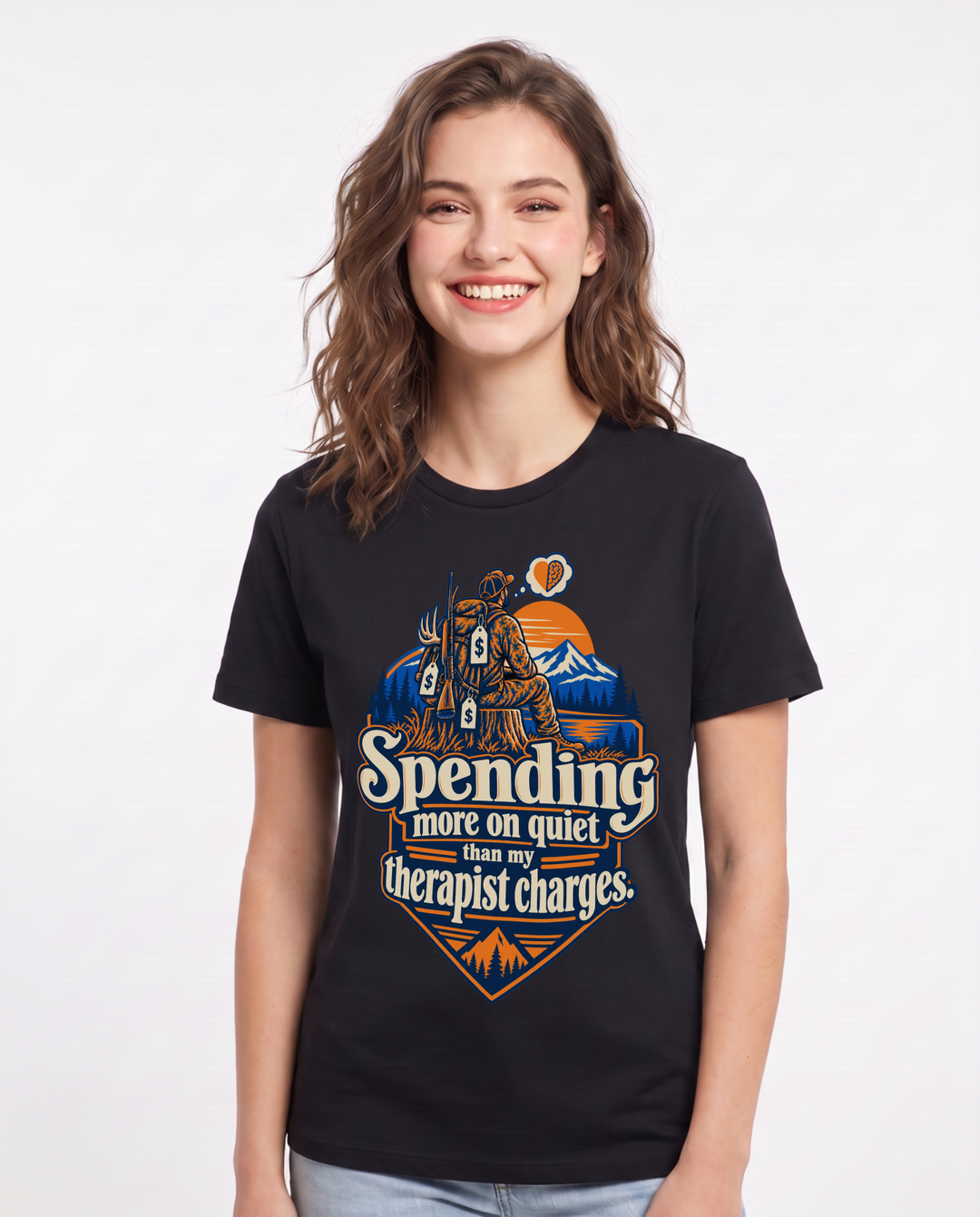 Hunting Black T-Shirt for Women – Everyday Expression Graphic Tee product image 3