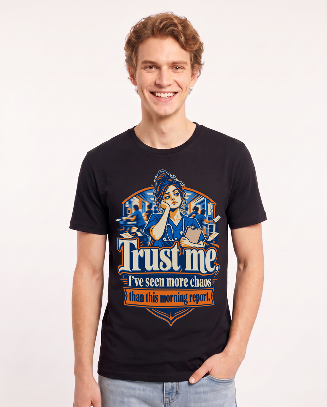 Nurse Black T-Shirt for Men – Nursing Life Graphic Tee product image 3