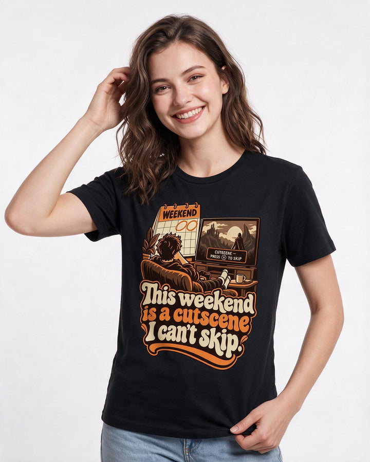 Gaming Black T-Shirt for Women – Game Night Graphic Tee product image 1
