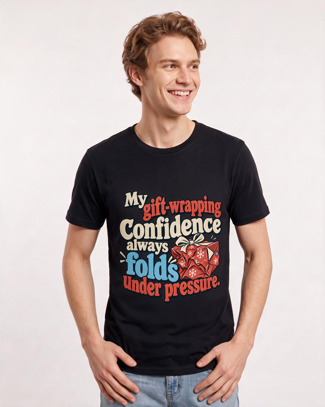 Christmas Black T-Shirt for Men – Holiday Theme Graphic Tee product image 1