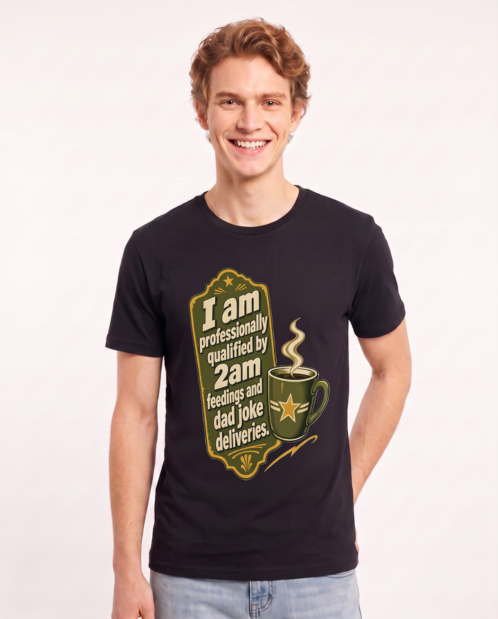 Graphic Men's Black T-Shirt - I am professionally qualified by 2am product image 3