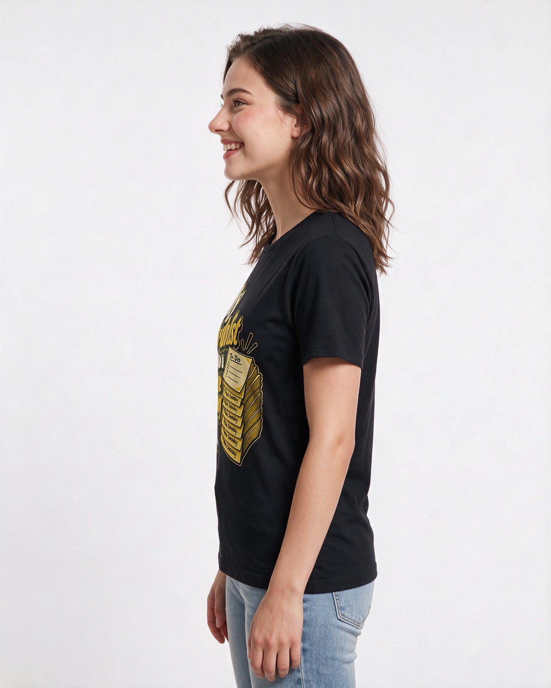 Meme Black T-Shirt for Women – Everyday Expression Graphic Tee product image 2