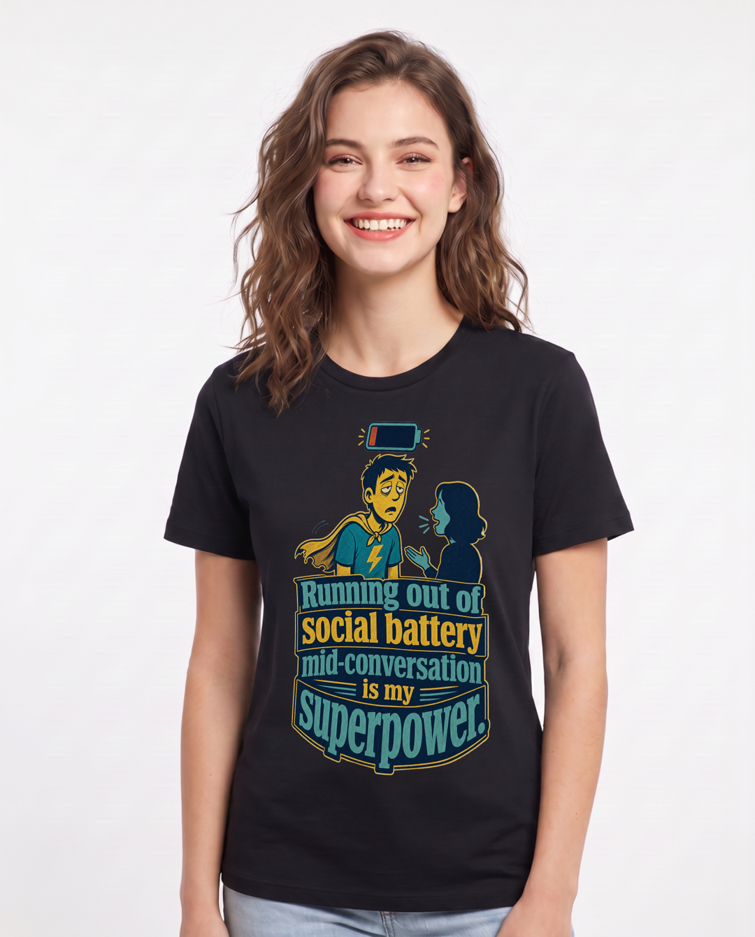 Meme Black T-Shirt for Women – Everyday Expression Graphic Tee product image 1