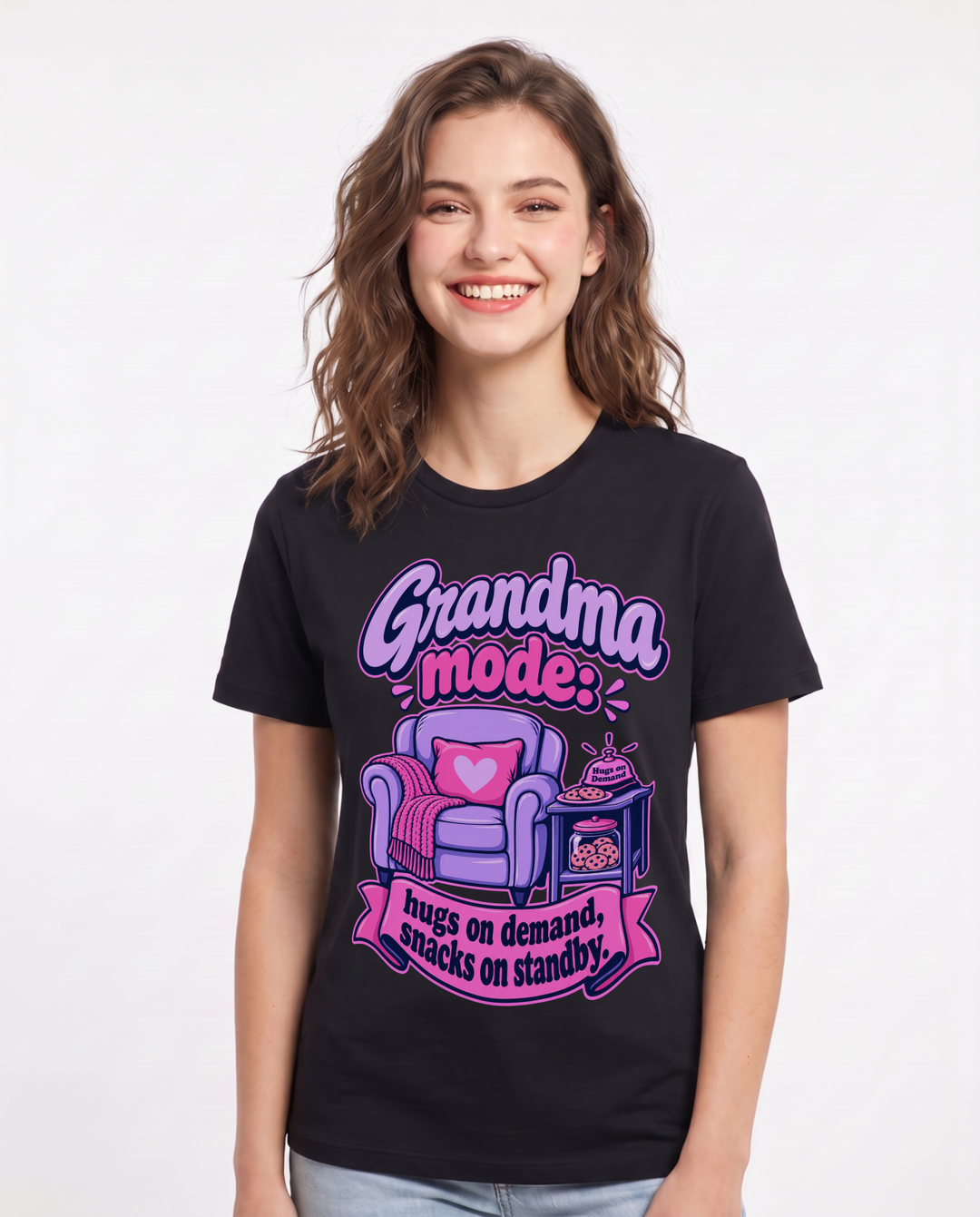 Grandparent Black T-Shirt for Women – Everyday Expression Graphic Tee product image 3