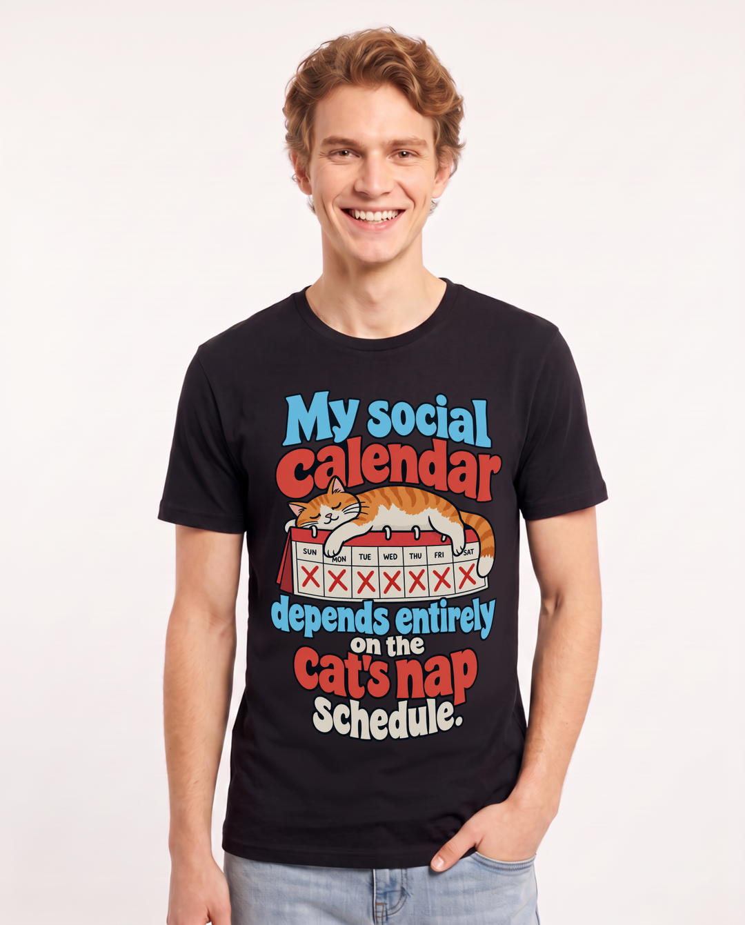 Cat Lover Black T-Shirt for Men – Everyday Expression Graphic Tee product image 3