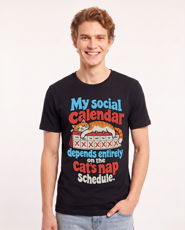 Cat Lover Black T-Shirt for Men – Everyday Expression Graphic Tee product image 3