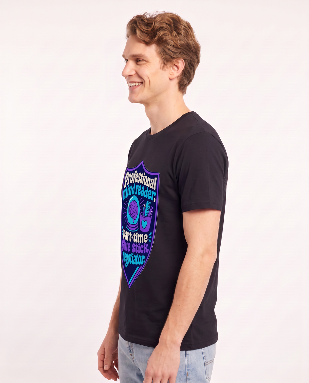 Teacher Gift Men's Black T-Shirt - Professional mind reader, part-time product image 2