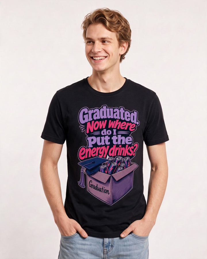 Graduation Black T-Shirt for Men – Everyday Expression Graphic Tee product image 1