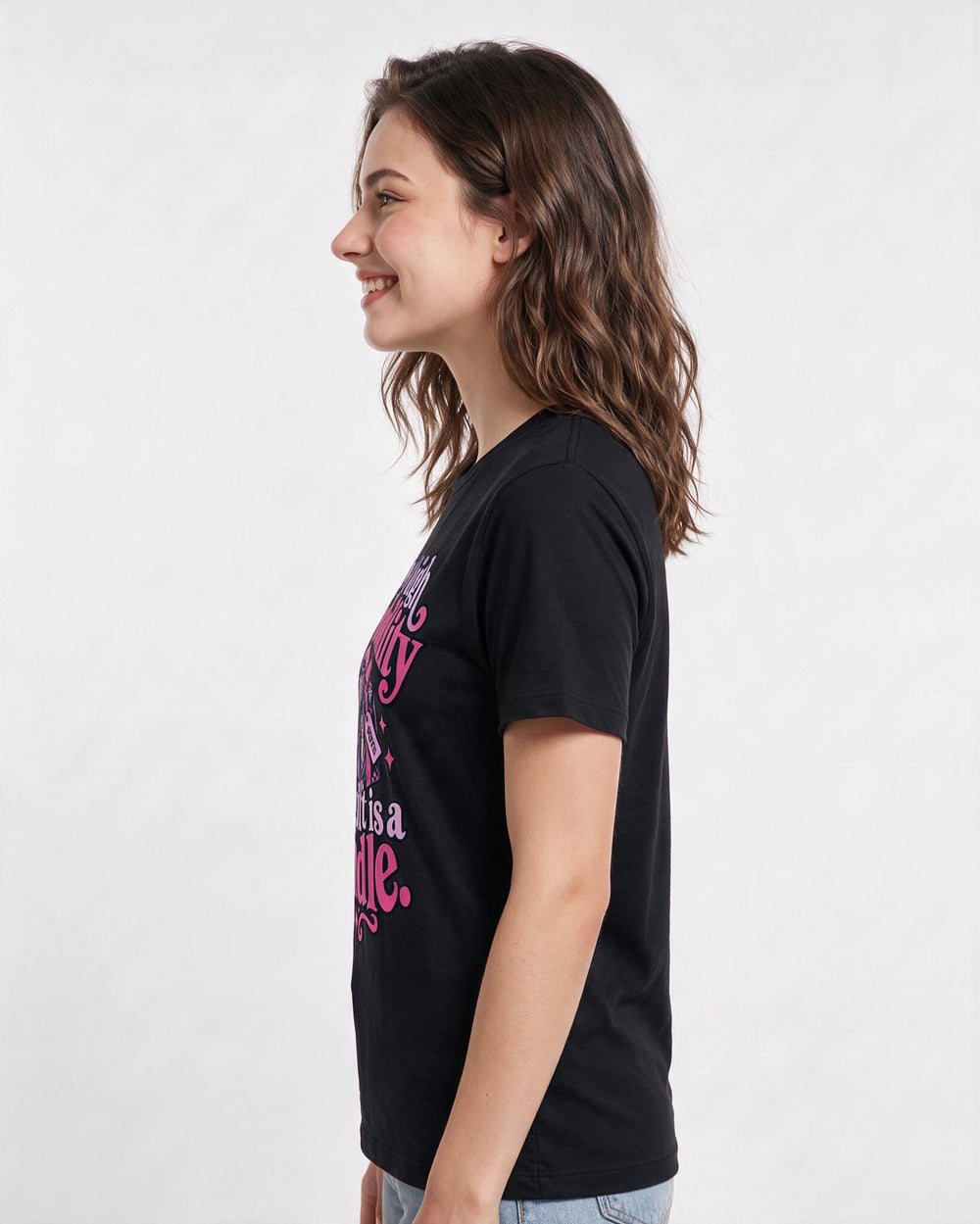 Christmas Black T-Shirt for Women – Holiday Theme Graphic Tee product image 2