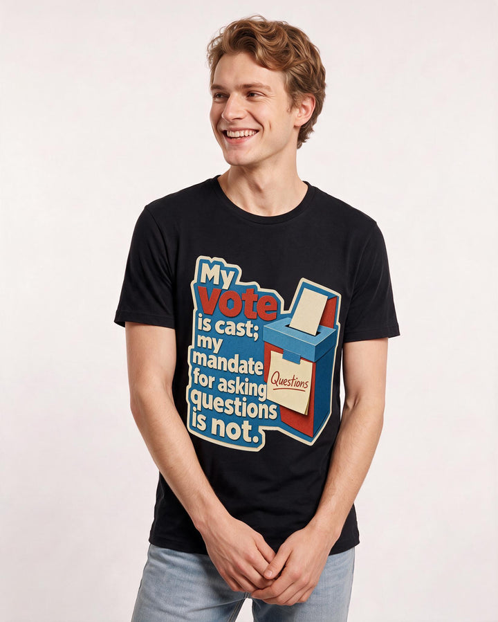 Political Statement Black T-Shirt for Men – Everyday Expression Graphic Tee product image 1