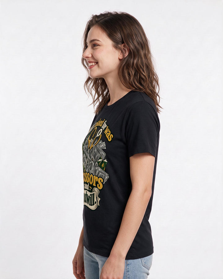 Christmas Black T-Shirt for Women – Holiday Theme Graphic Tee product image 2
