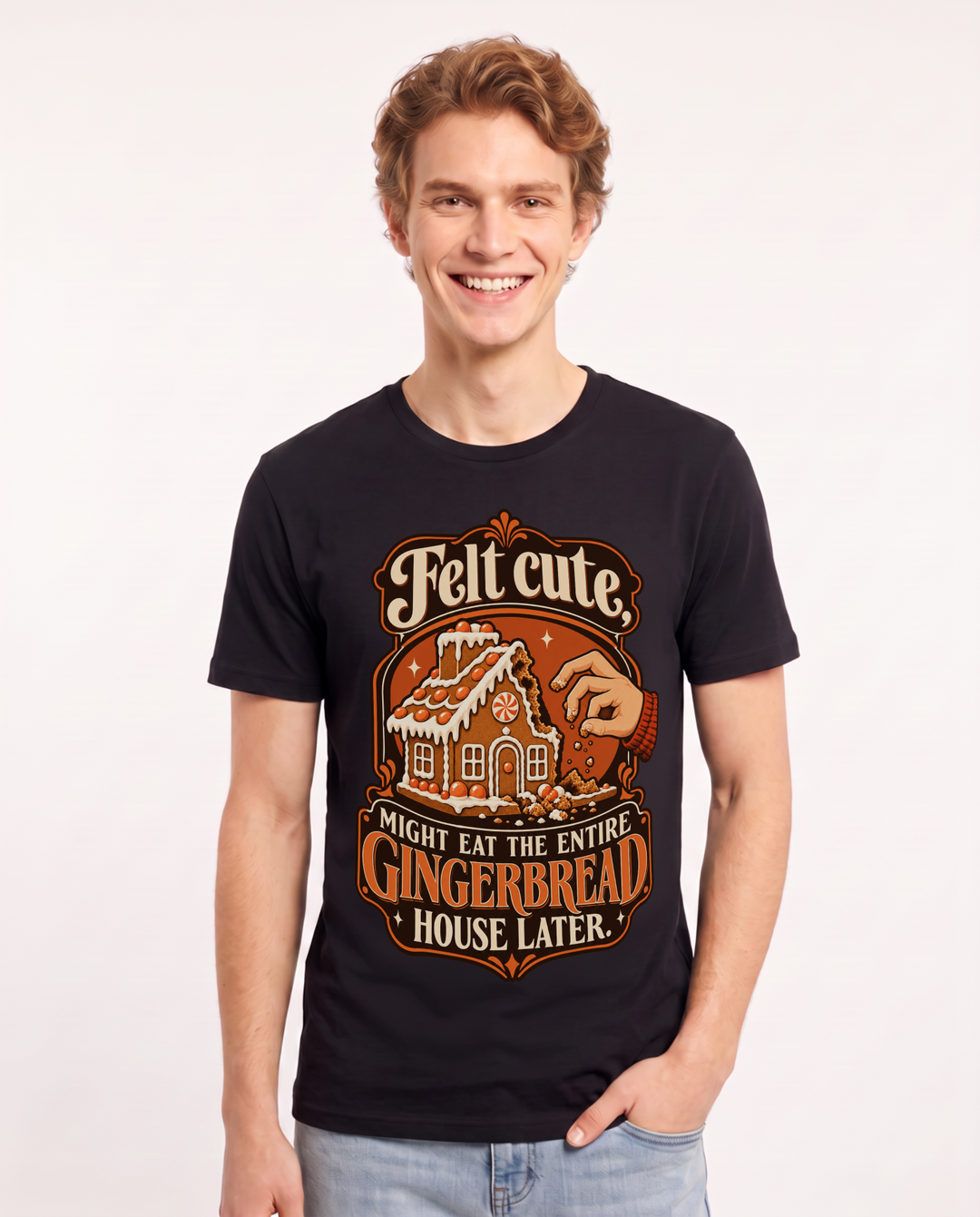 Christmas Black T-Shirt for Men – Holiday Theme Graphic Tee product image 3
